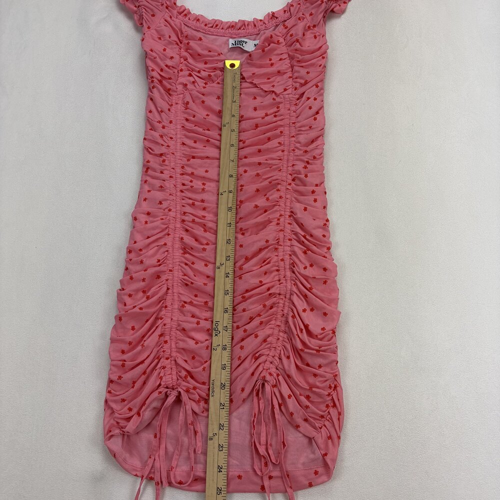 Tiger Mist Pink Ruched Bodycon Mini Dress Size M - Picture 10 of 10